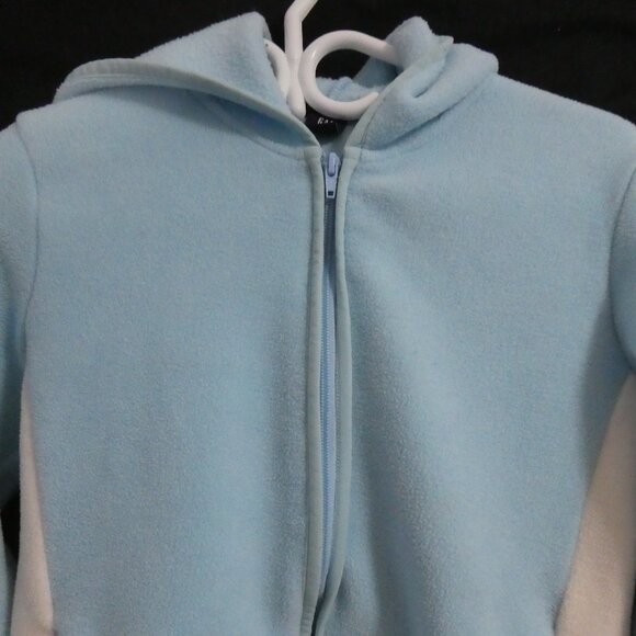 GAP | small | Light Blue Zip-Up Fleece Hoodie | White Side Panels | Zip Pockets - Picture 5 of 15